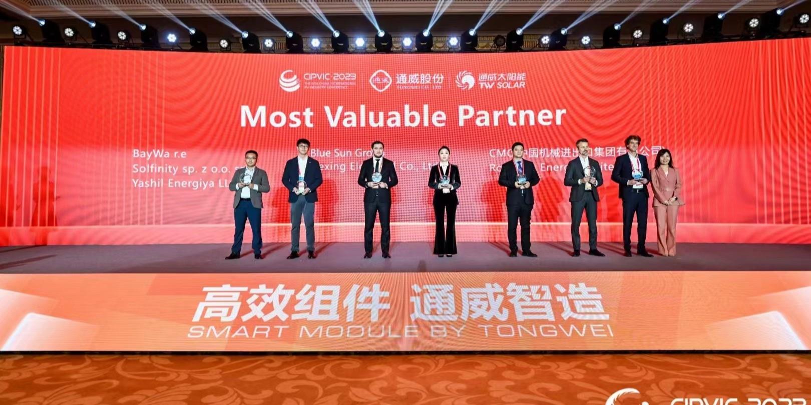 Awarded by TW Solar as "Most Valuable Partner"