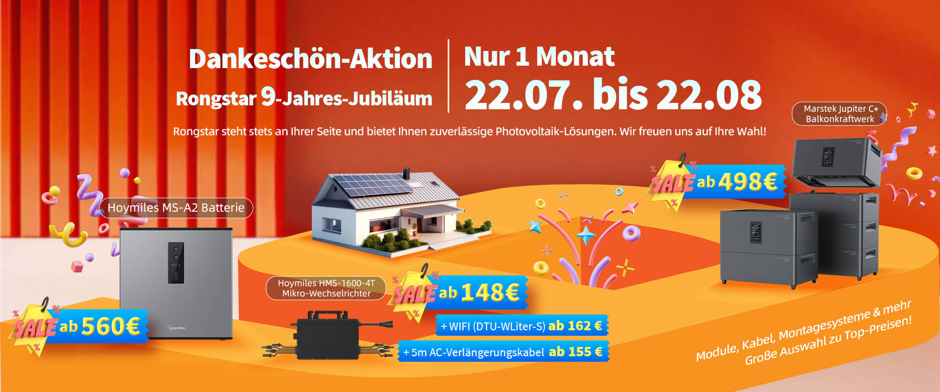 Dankeschön-Aktion Rongstar 9-Jahres-Jubiläum Nur 1 Monat 22.07.bis 22.08