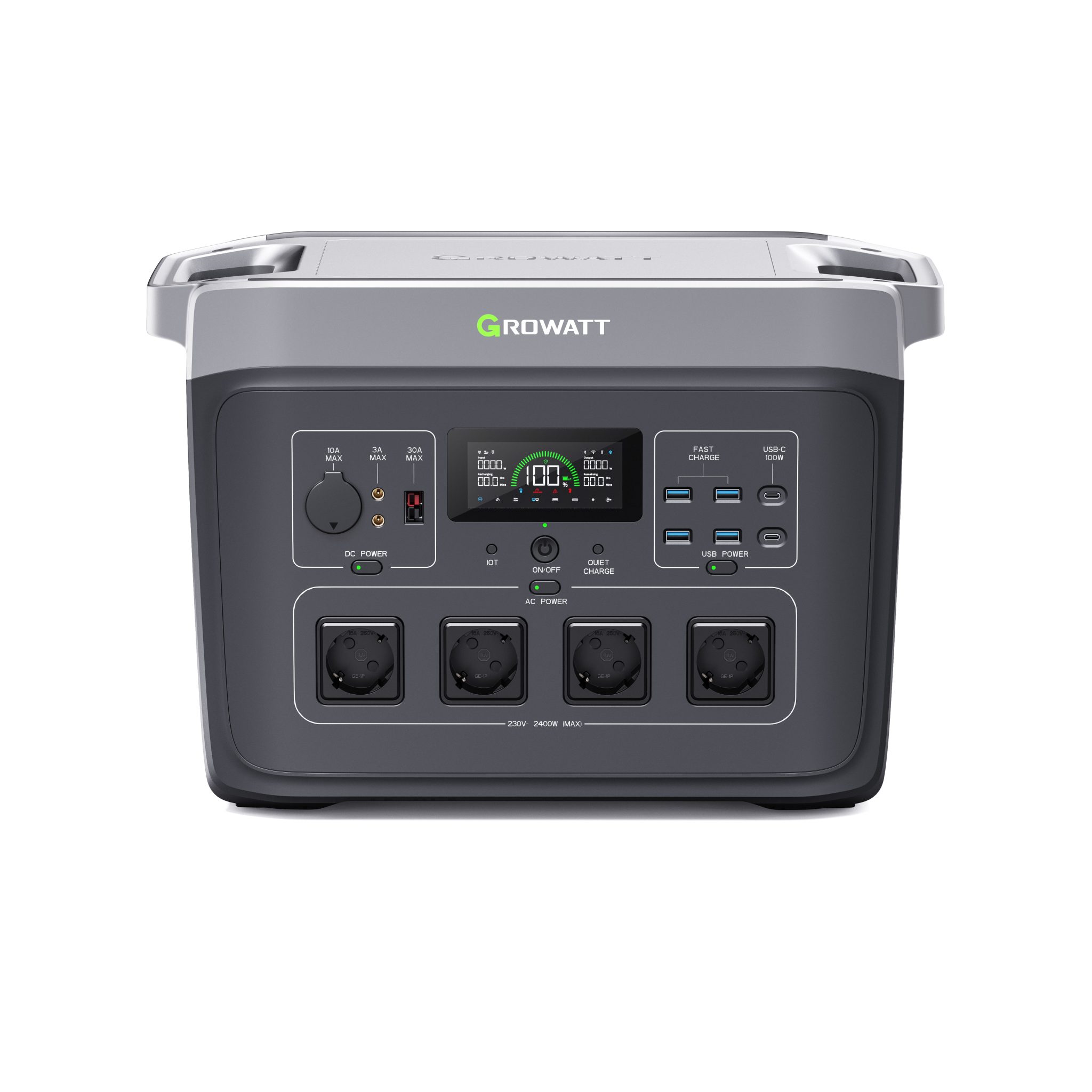 Growatt Infinity 2000 Pro, 2048Wh LiFePO4 battery, outdoor power station with emergency power supply